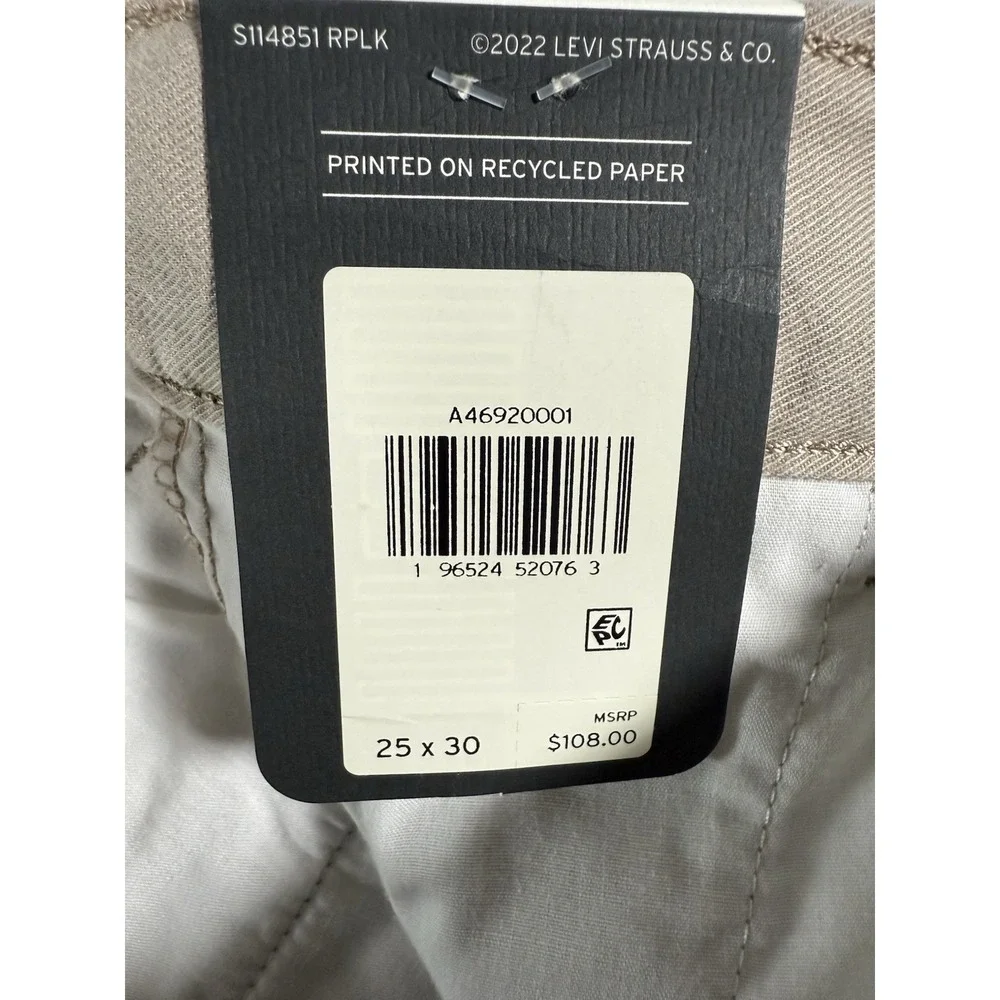 Levi's Premium Pants Men's 25x30 Tan Chino‎ NWT